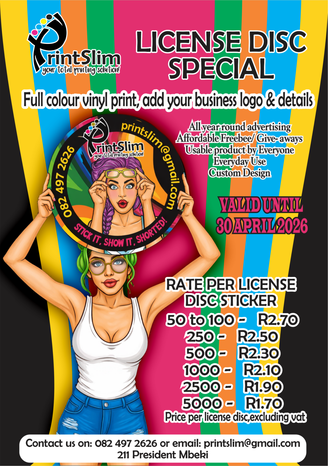 Printslim March to April Specials LDisc